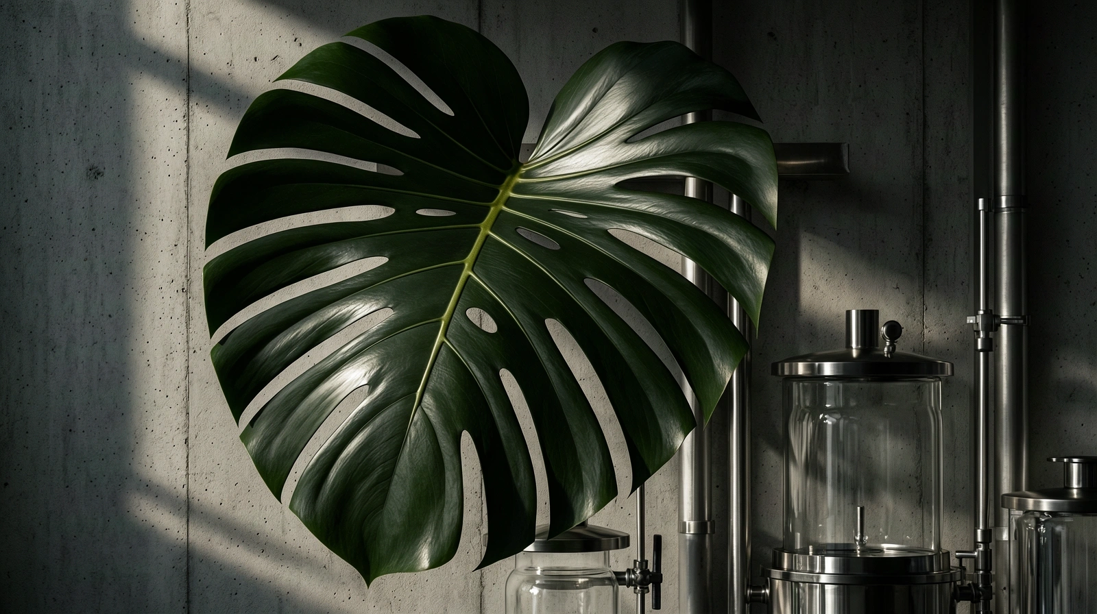 Botanical geometry and architectural concrete texture